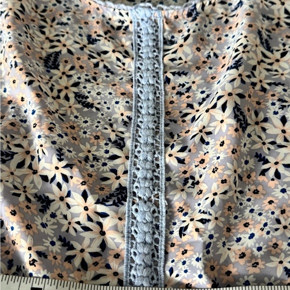 Umgee Women’s Blue Floral Sleeveless Top Blouse – Size M, Casual/Boho Chic - Picture 2 of 6